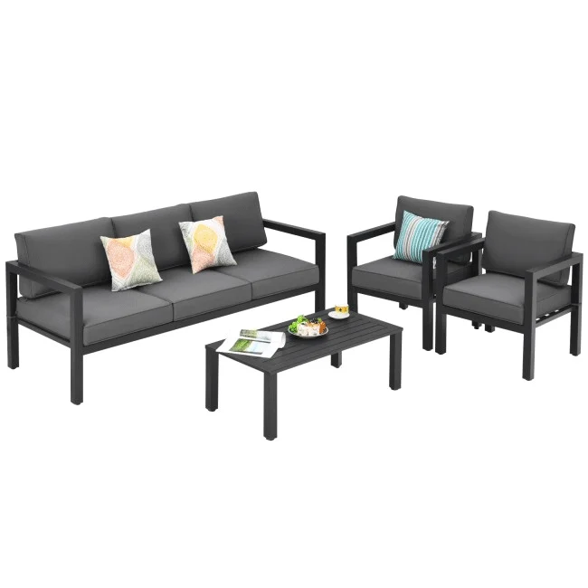 Premium Outdoor Aluminum Furniture Set For Backyard & Poolside, 4PCS - Image 11