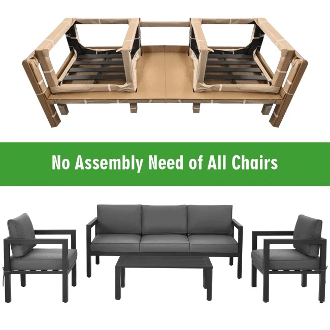 Premium Outdoor Aluminum Furniture Set For Backyard & Poolside, 4PCS - Image 8