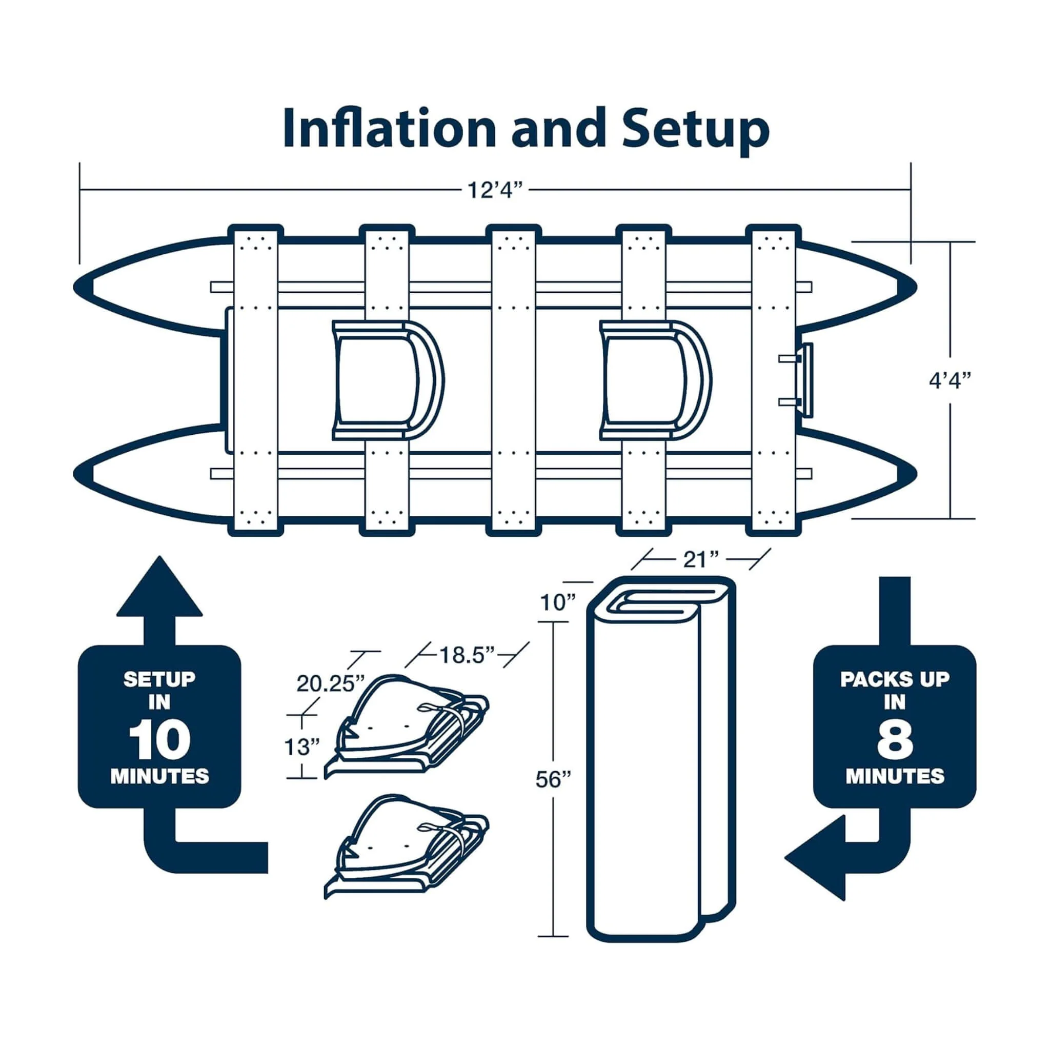 Sea Eagle 375FC FoldCat 2 Persons Inflatable Fishing Lightweight Pontoon Boat [375FC] (SAK34652) - Image 9