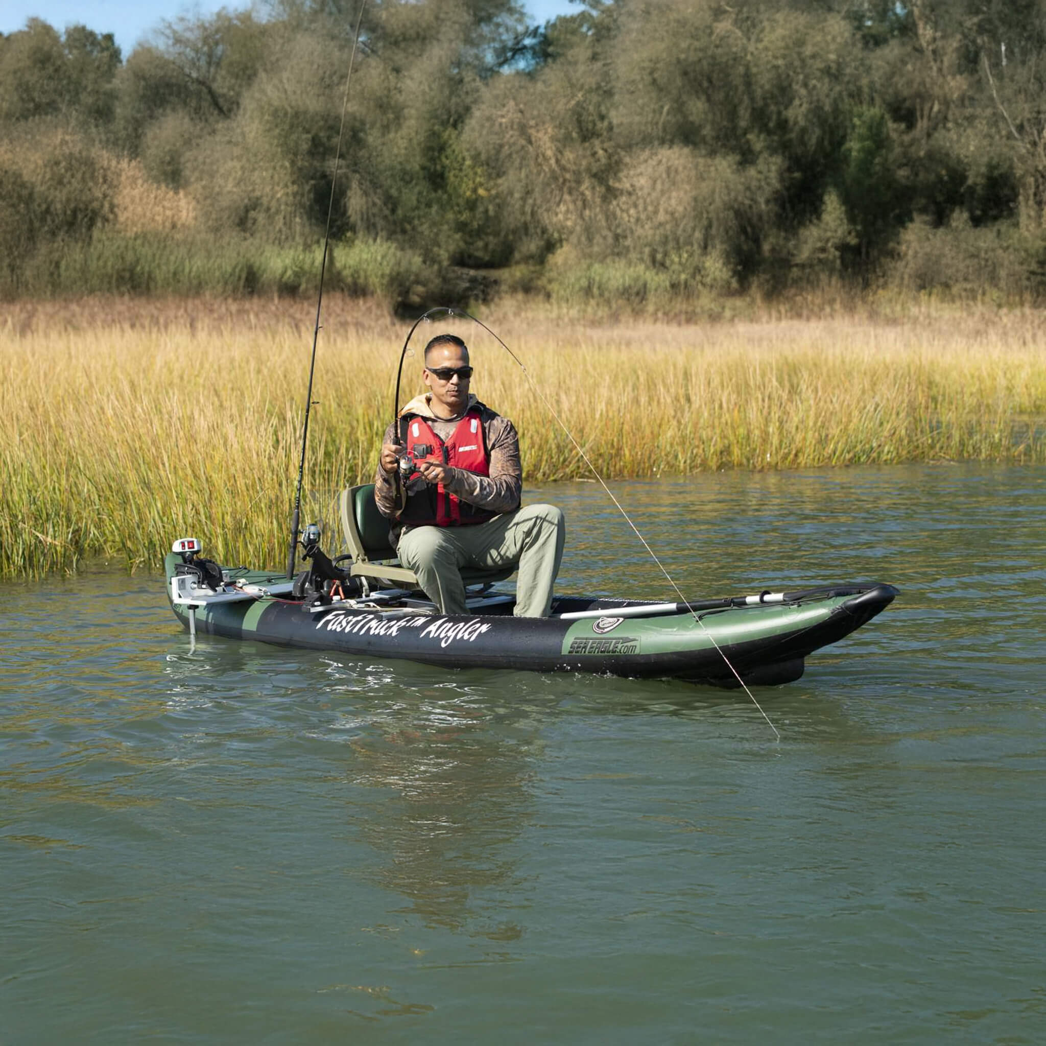 Sea Eagle 385FTA FastTrack 2 Persons Angler Inflatable Hunter Green Fishing Kayak, 12FT [385FTA] (SAK80139) - Image 15
