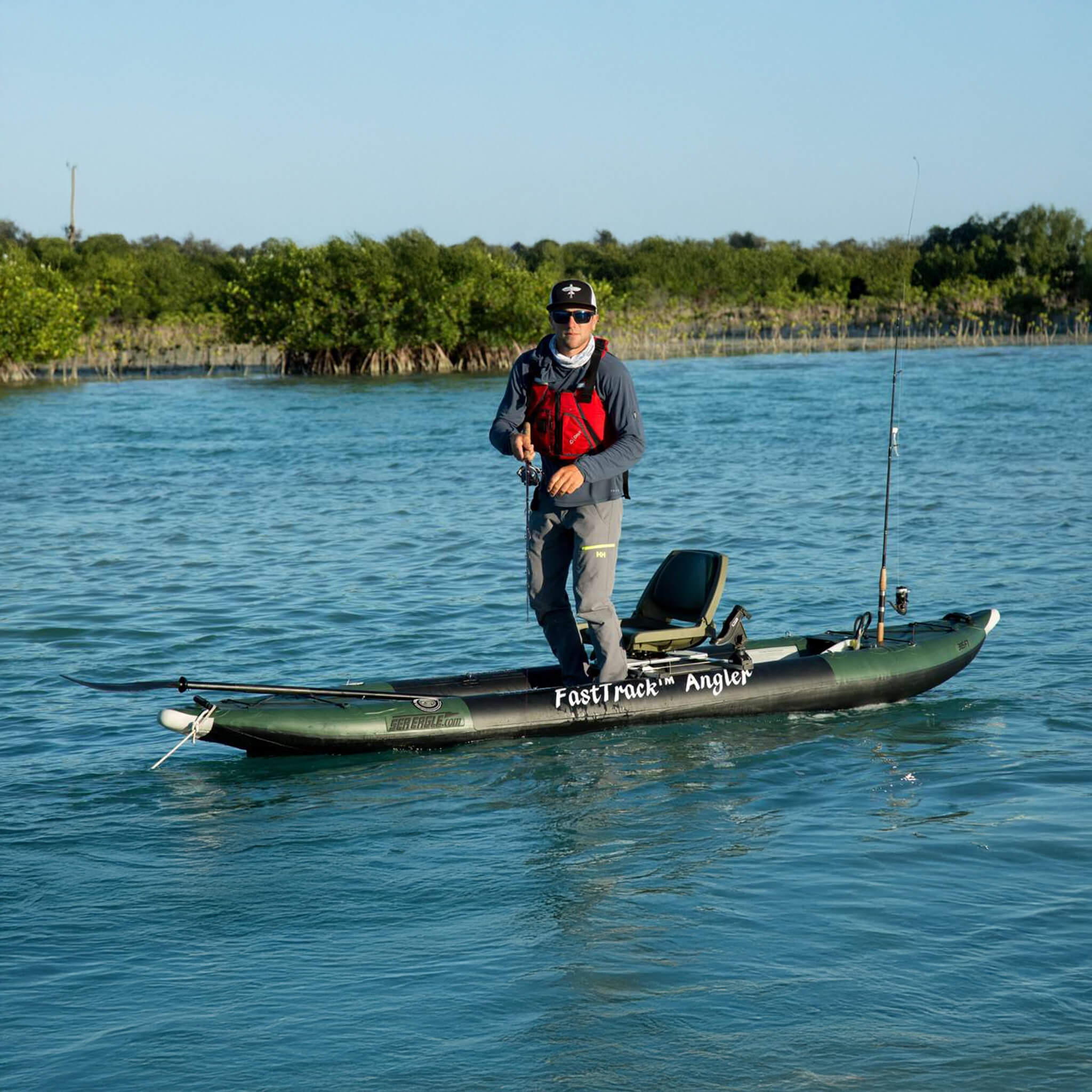 Sea Eagle 385FTA FastTrack 2 Persons Angler Inflatable Hunter Green Fishing Kayak, 12FT [385FTA] (SAK80139) - Image 18