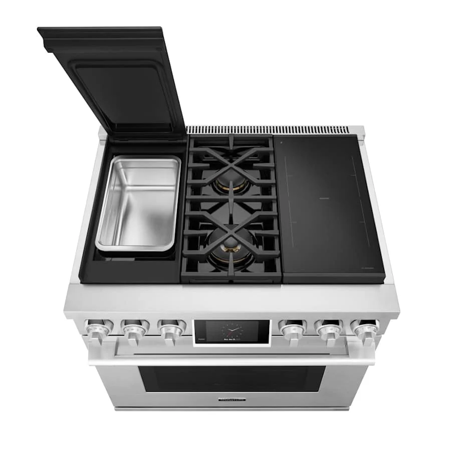 SKS 36" Dual-Fuel Pro Range with Sous Vide & Induction, Stainless Steel – SKSDR360SIS - Image 4