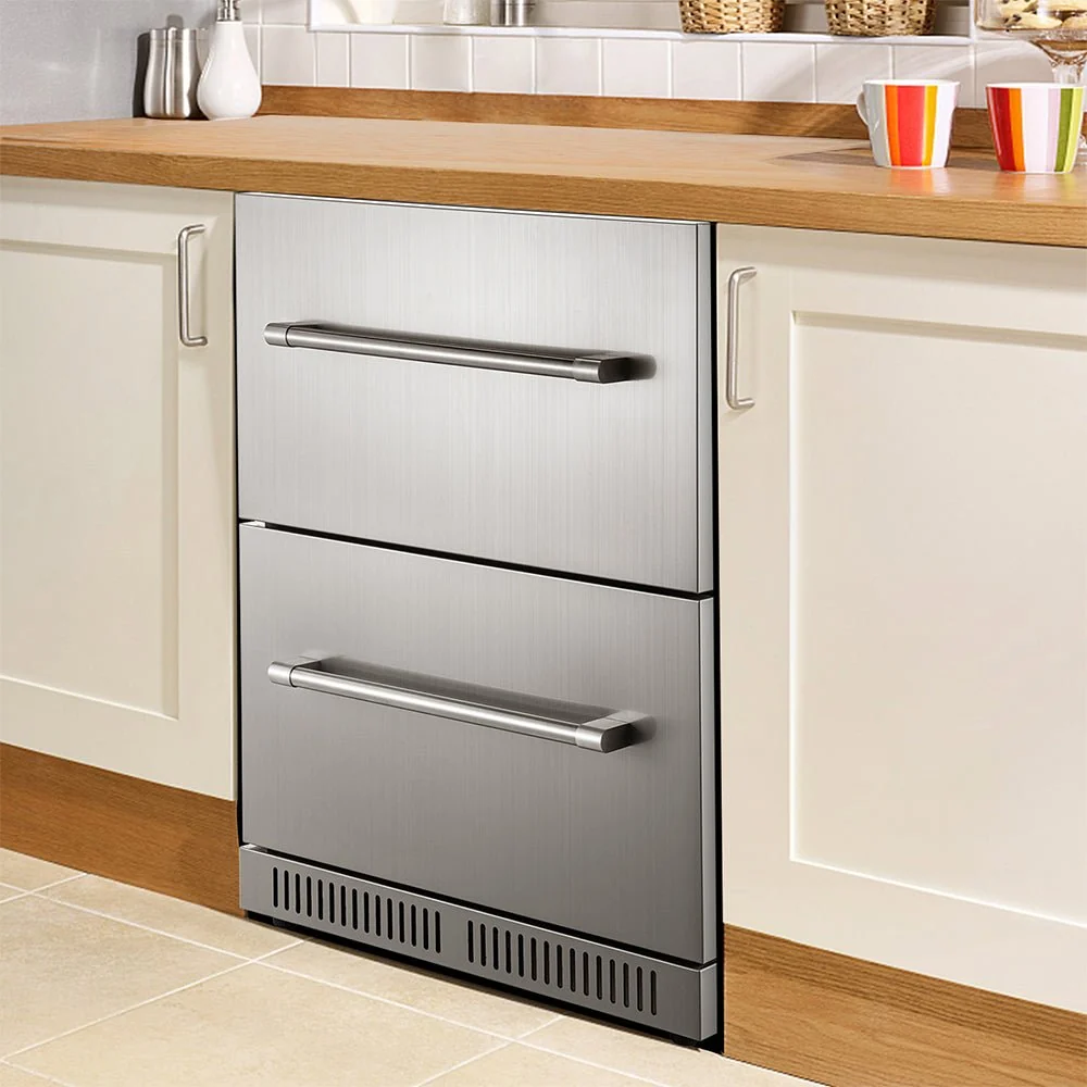Small Double Drawer Stainless Steel Built-In Undercounter Beverage Refrigerator, 5.1 Cu.Ft. - Image 12