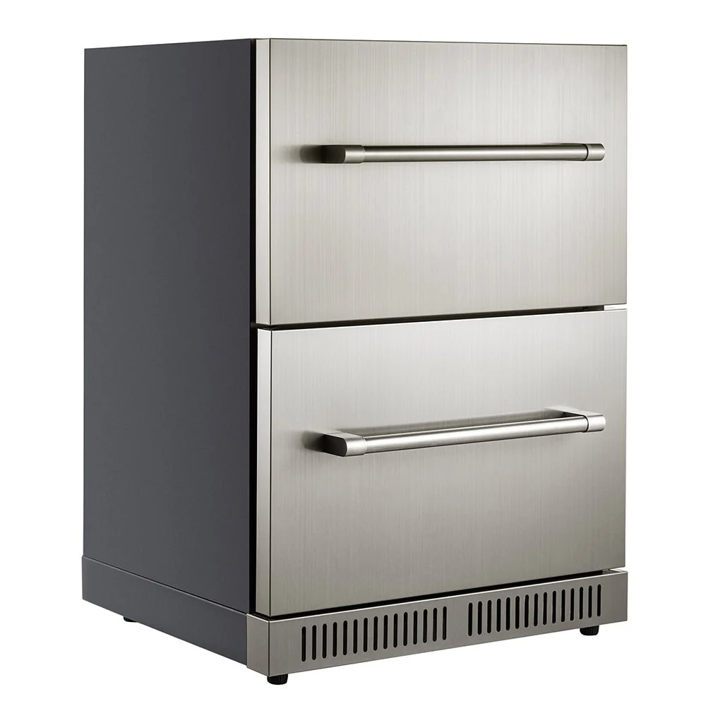 Small Double Drawer Stainless Steel Built-In Undercounter Beverage Refrigerator, 5.1 Cu.Ft. - Image 3