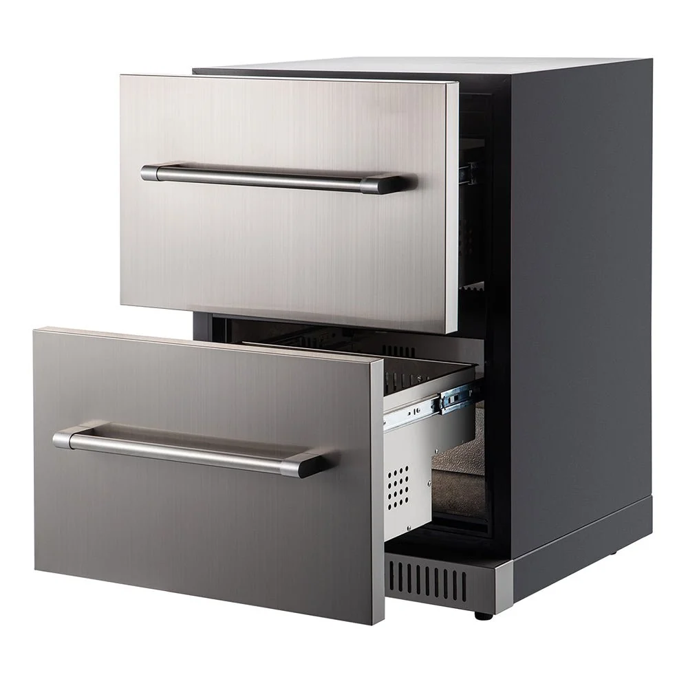 Small Double Drawer Stainless Steel Built-In Undercounter Beverage Refrigerator, 5.1 Cu.Ft. - Image 7