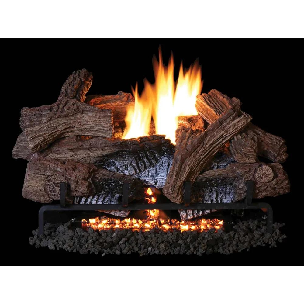 Superior Triple-Flame Wild Timber, Concrete Vent-Free Gas Log Set - LTF-WT