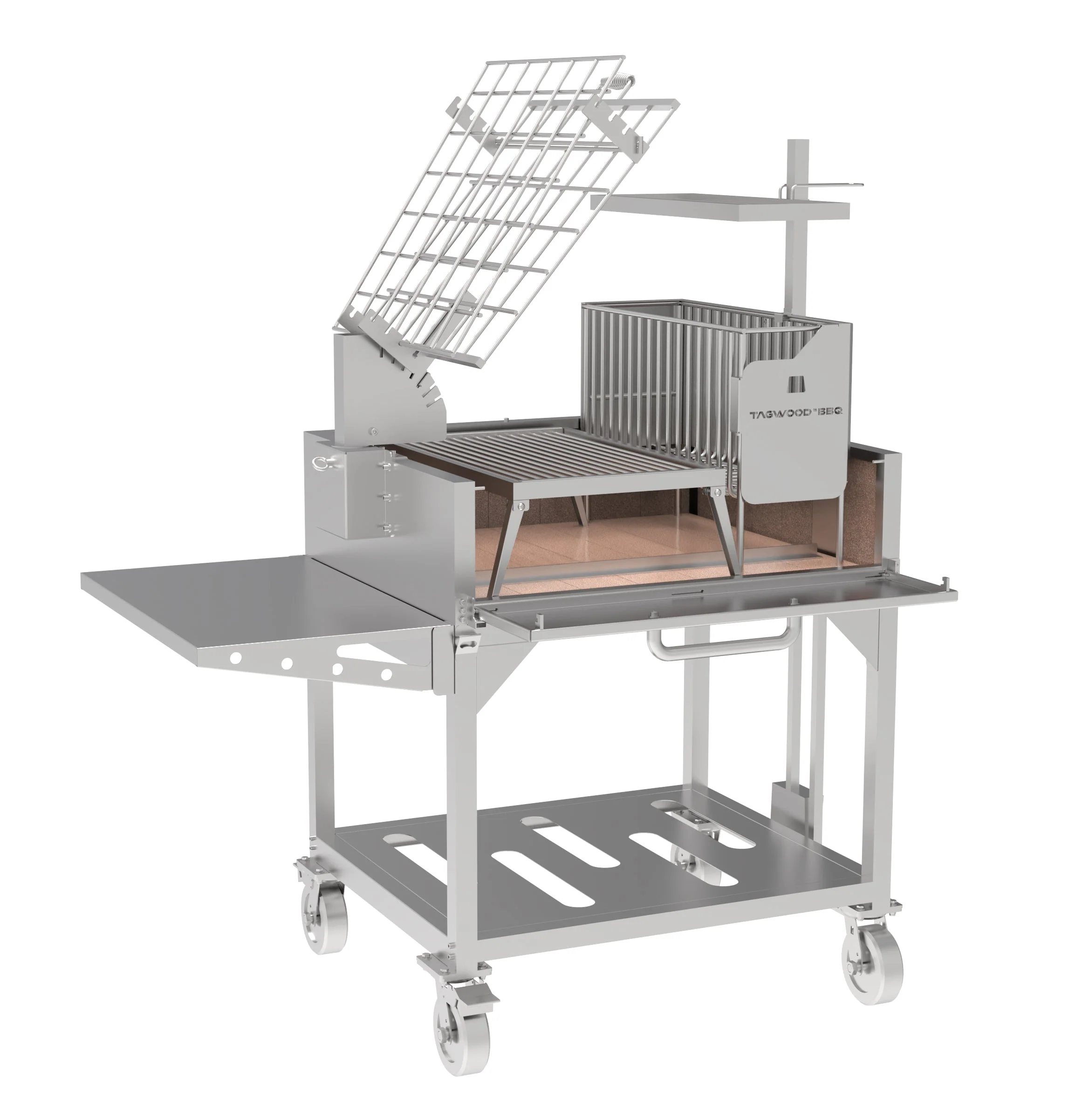 Tagwood BBQ Argentine Clamp Grill with firebox | BBQ33SS -- - Image 12
