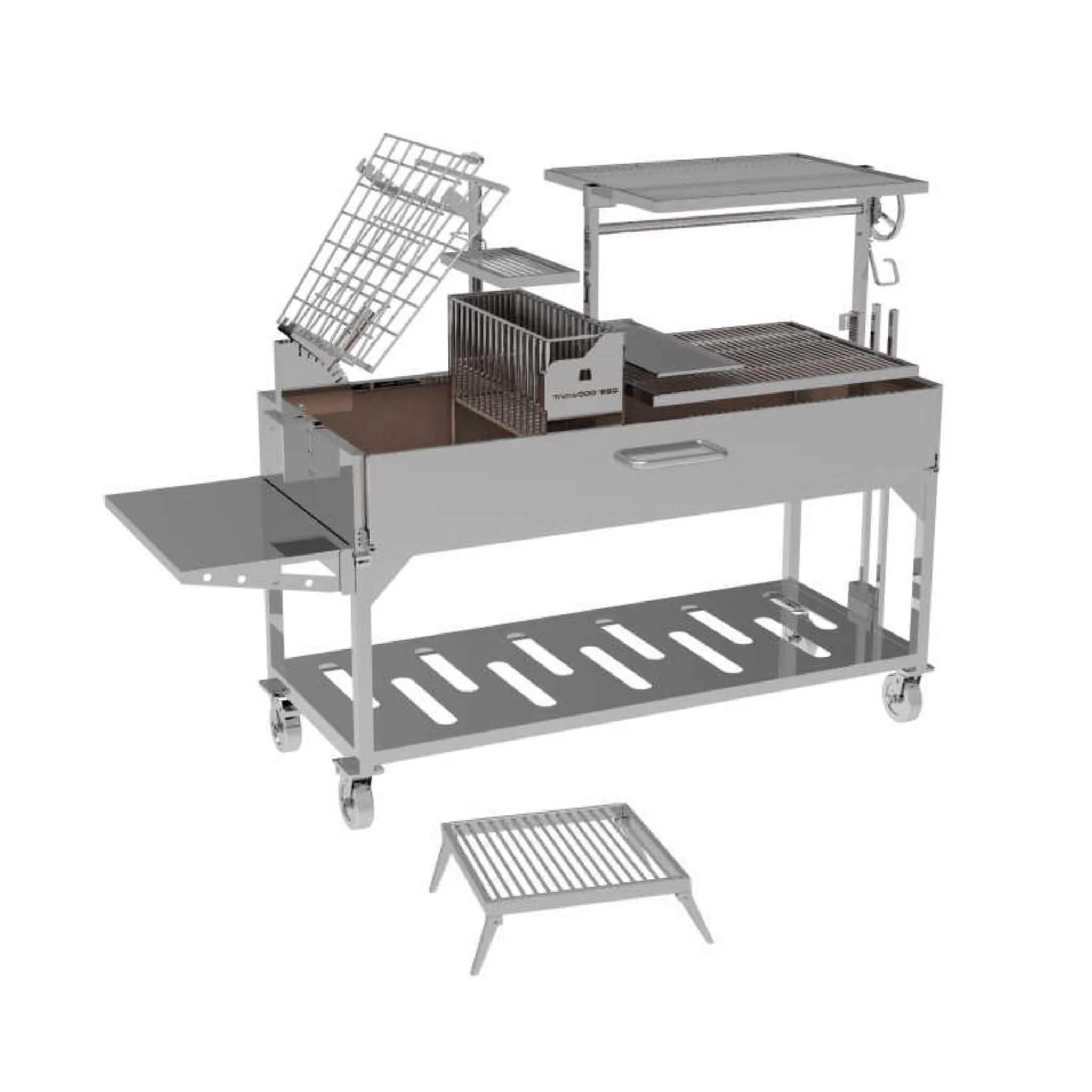 Tagwood BBQ Argentine Santa Maria Wood Fire & Charcoal Gaucho Grill, 91" [BBQ26SS] - Image 22