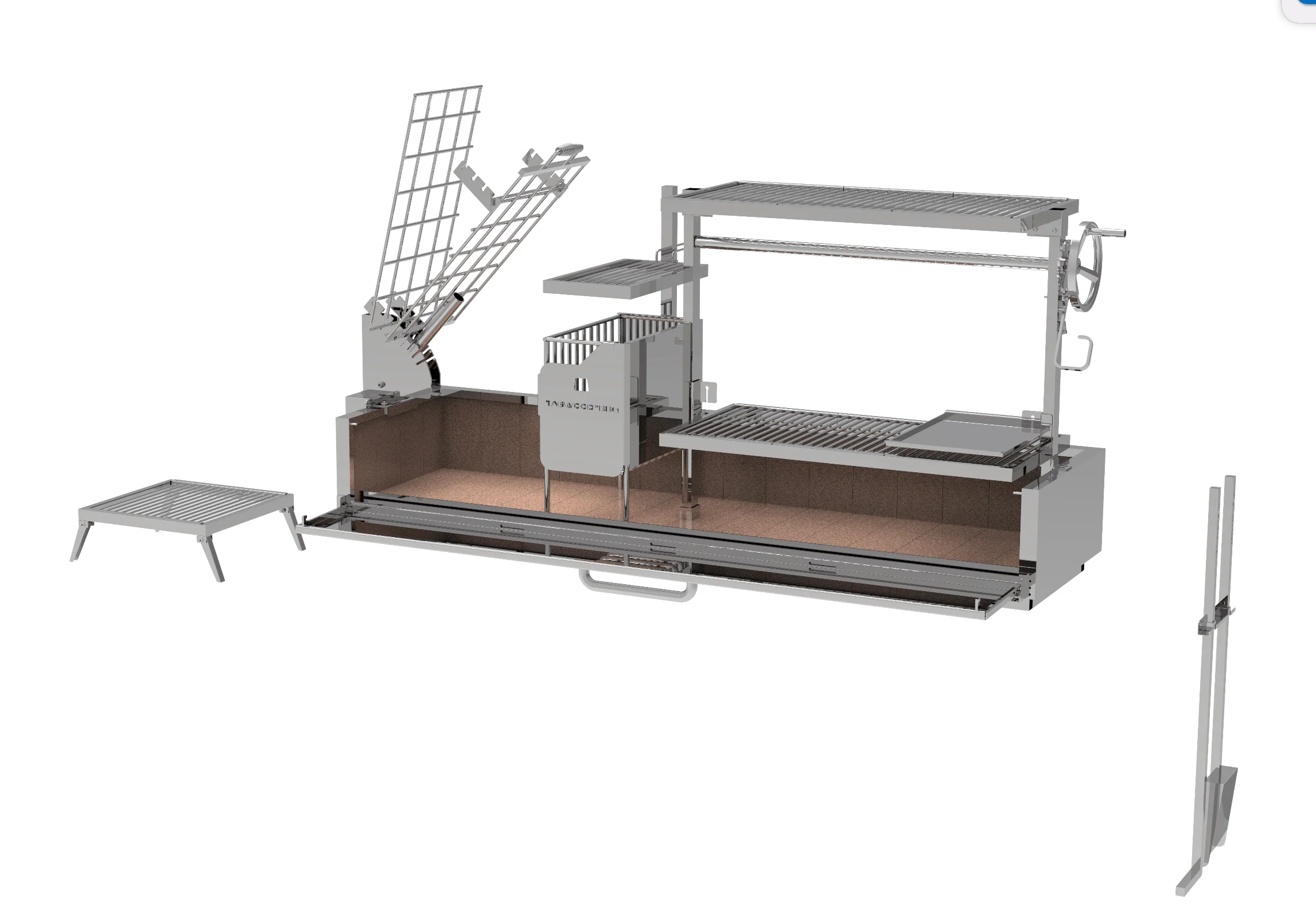 Tagwood BBQ Argentine Santa Maria Wood Fire & Charcoal Gaucho Grill | BBQ08SS - - Image 9
