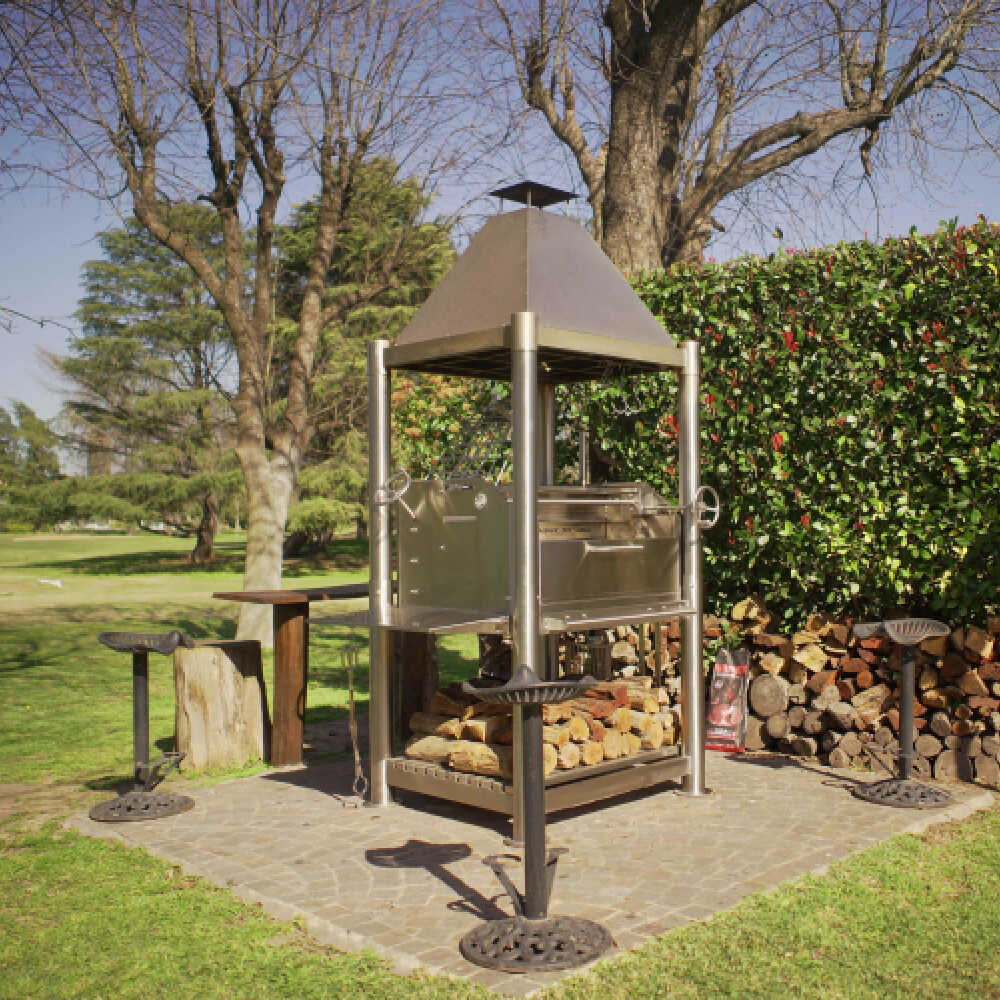 Tagwood BBQ (THE BEAST) Argentine Santa Maria Stainless Steel Wood Fire & Charcoal Gaucho Grill, 61" [BBQ02SS] - Image 10