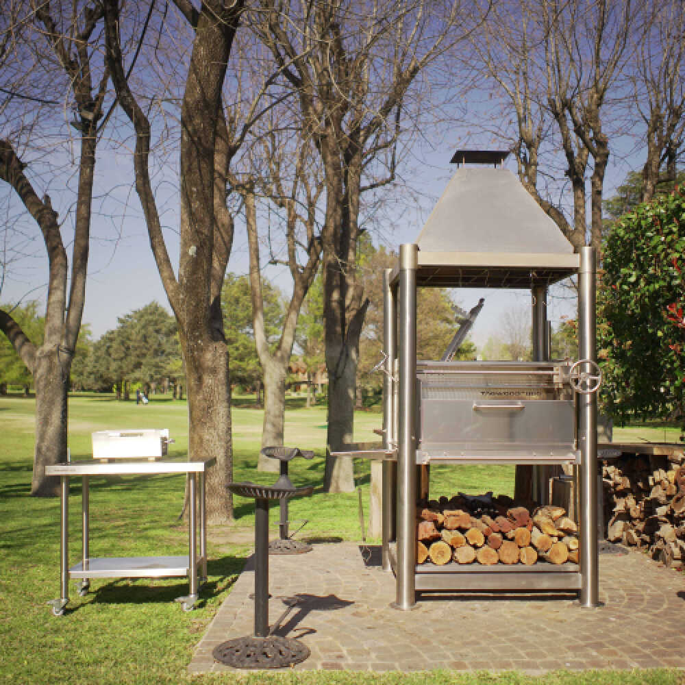 Tagwood BBQ (THE BEAST) Argentine Santa Maria Stainless Steel Wood Fire & Charcoal Gaucho Grill, 61" [BBQ02SS] - Image 12