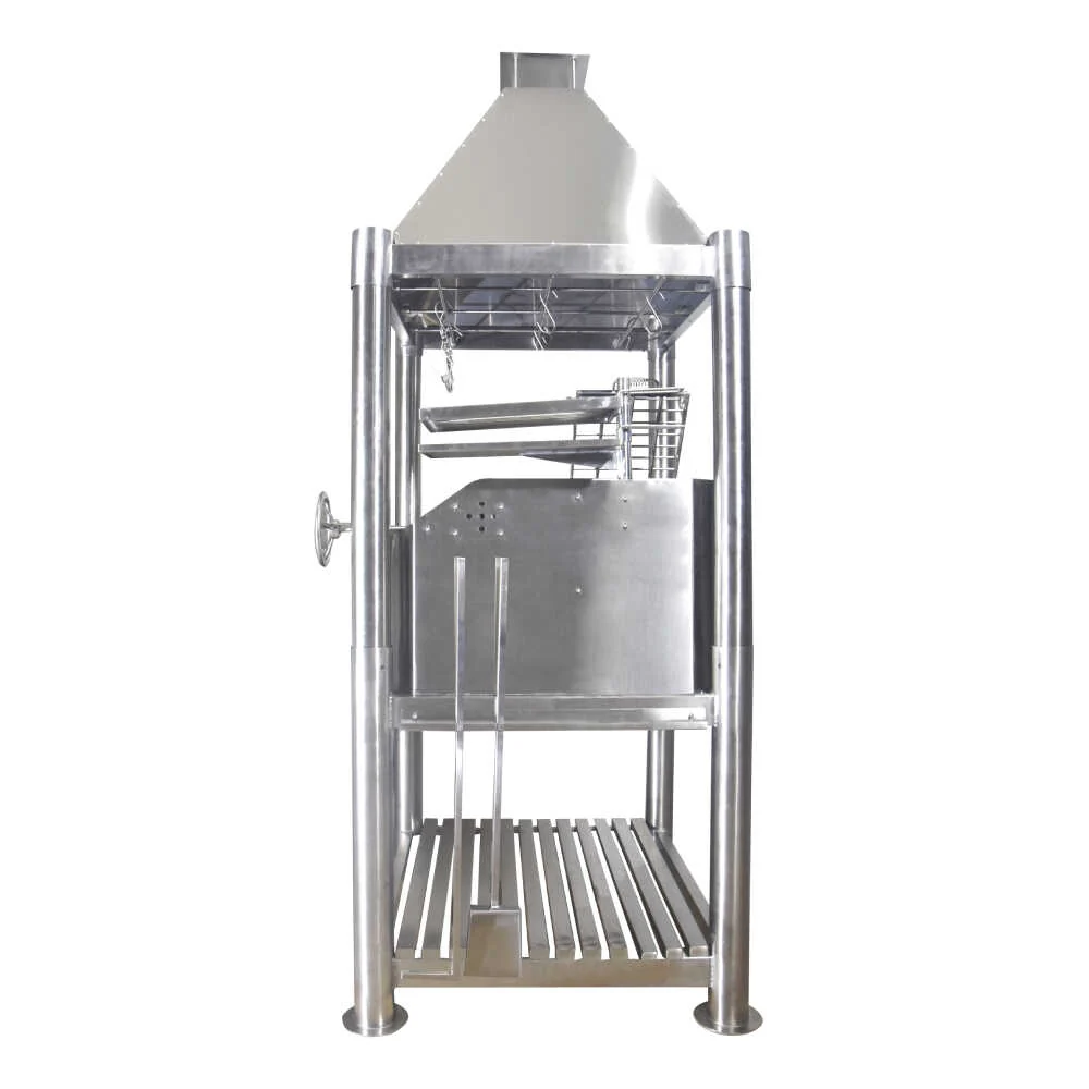 Tagwood BBQ (THE BEAST) Argentine Santa Maria Stainless Steel Wood Fire & Charcoal Gaucho Grill, 61" [BBQ02SS] - Image 5