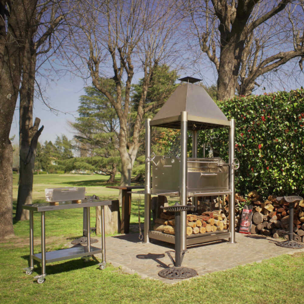 Tagwood BBQ (THE BEAST) Argentine Santa Maria Stainless Steel Wood Fire & Charcoal Gaucho Grill, 61" [BBQ02SS] - Image 6