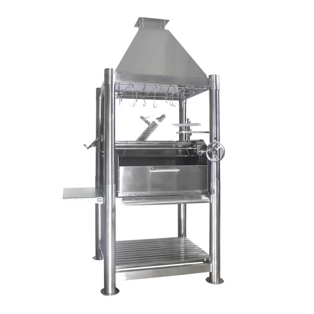 Tagwood BBQ (THE BEAST) Argentine Santa Maria Stainless Steel Wood Fire & Charcoal Gaucho Grill, 61" [BBQ02SS] - Image 7