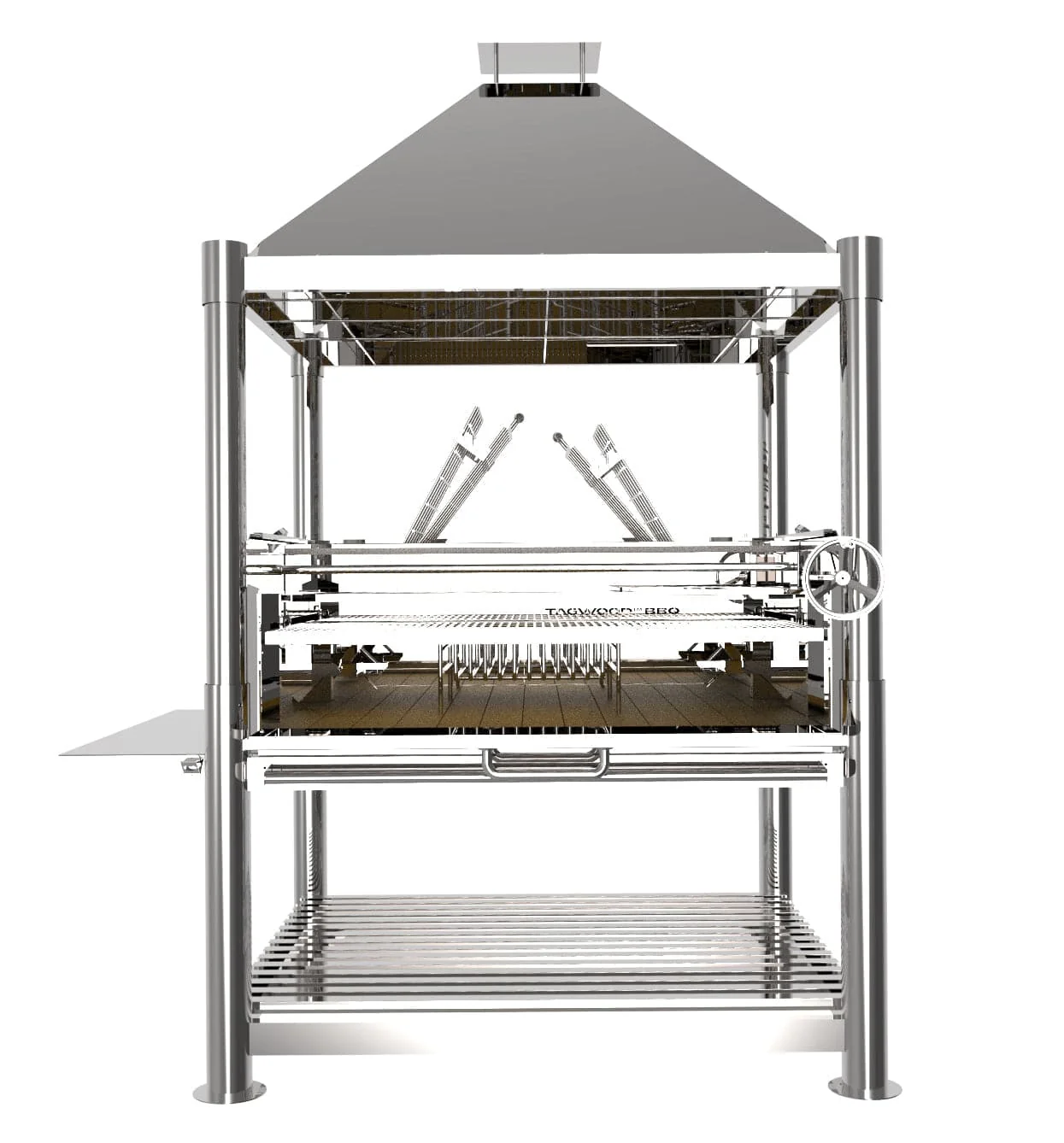 Tagwood BBQ XL Argentine Santa Maria Wood Fire & Charcoal Gaucho Grill all Stainless Steel | BBQ22SS - Image 2