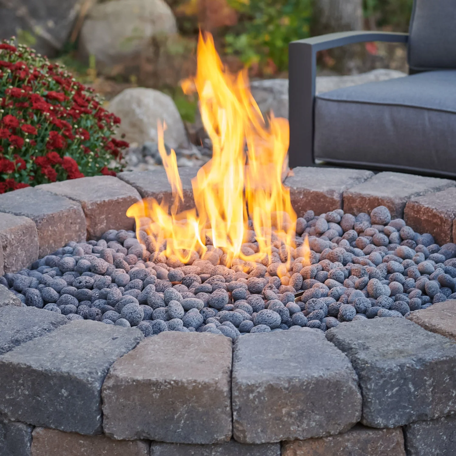 The Outdoor Greatroom Bronson Block Round Gas Fire Pit Kit - BRON52-K - Image 2