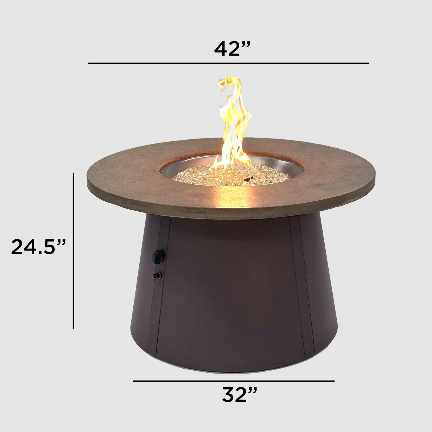 The Outdoor Greatroom Cirvalo 42" Round Gas Fire Pit Table - CIR-42-FSBR-K - Image 11
