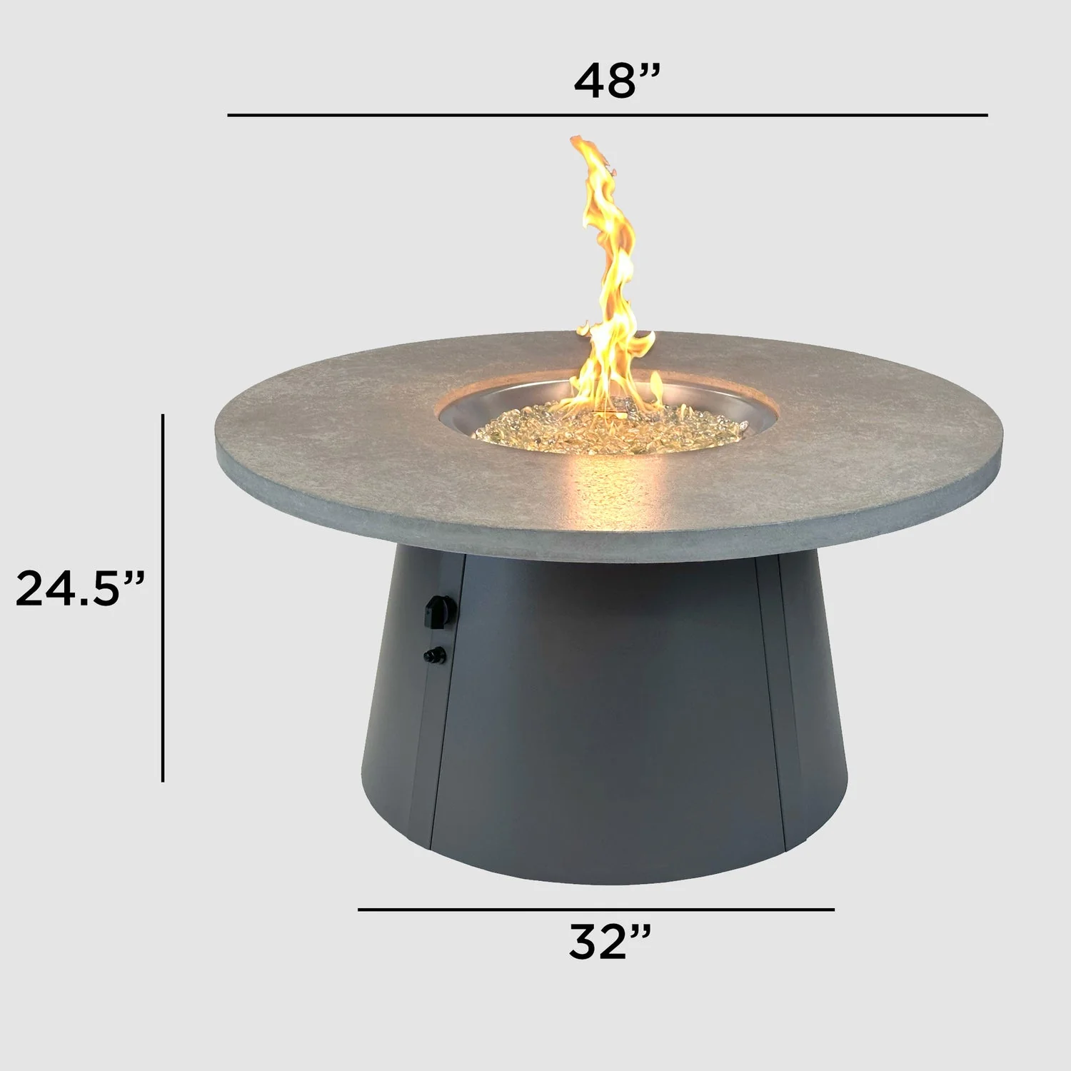 The Outdoor Greatroom Cirvalo 42" Round Gas Fire Pit Table - CIR-42-FSBR-K - Image 12