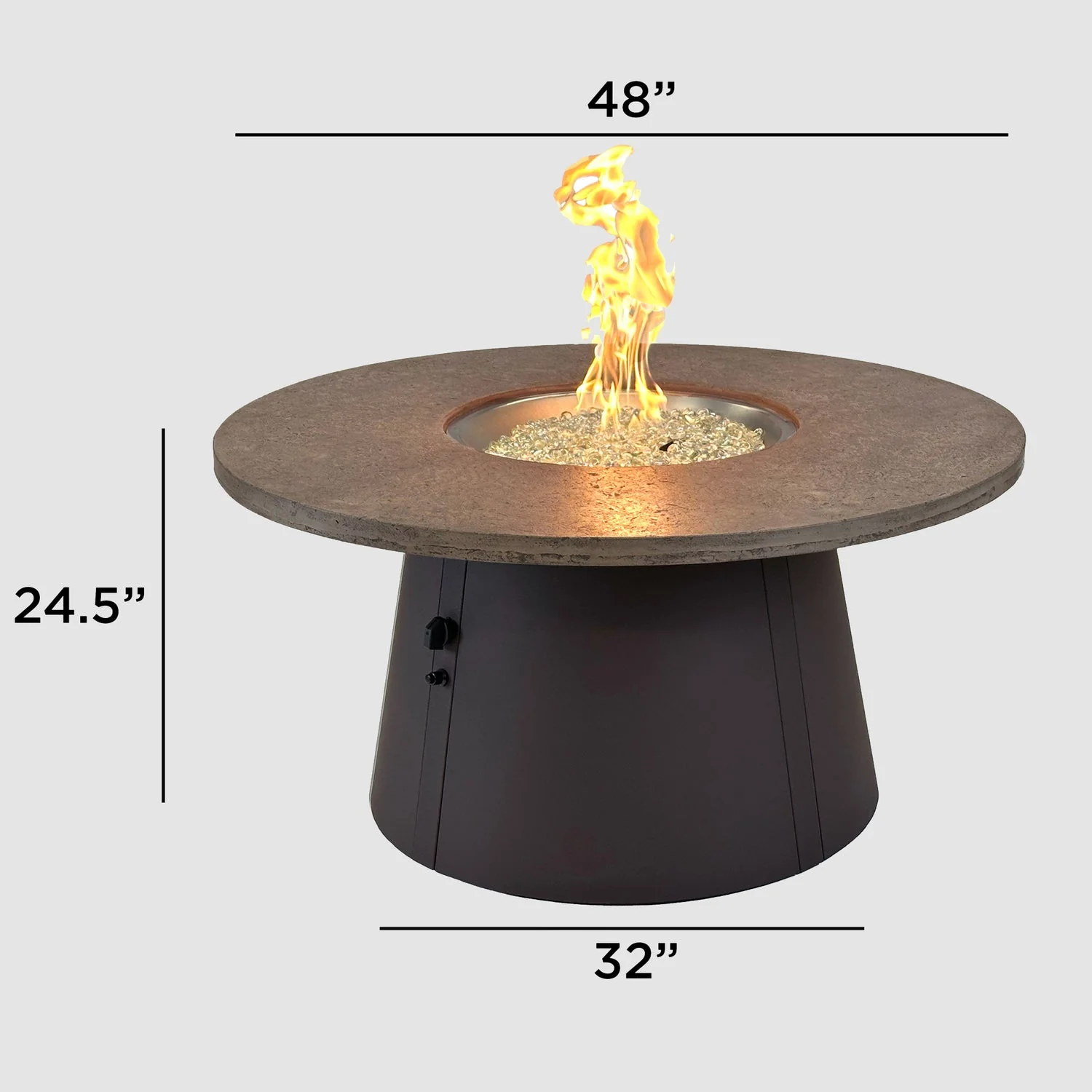 The Outdoor Greatroom Cirvalo 42" Round Gas Fire Pit Table - CIR-42-FSBR-K - Image 13