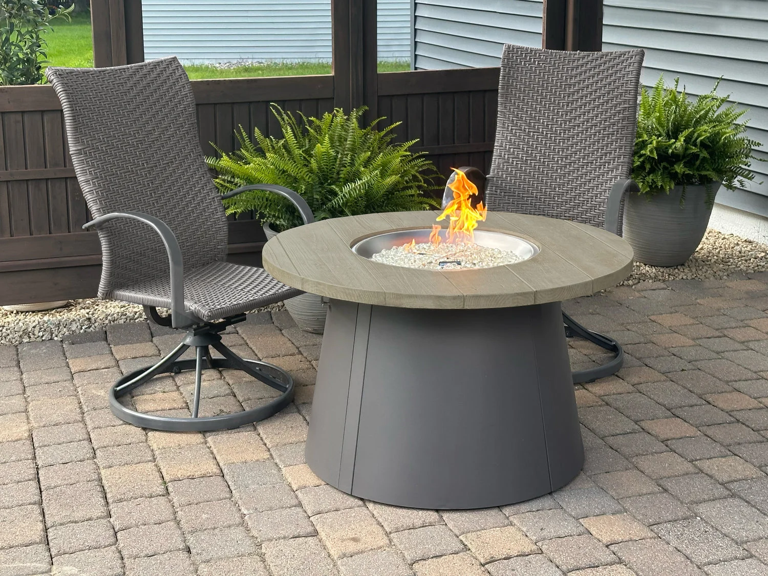 The Outdoor Greatroom Cirvalo 48" Round Gas Fire Pit Table - CIR-48-FSBR-K - Image 5