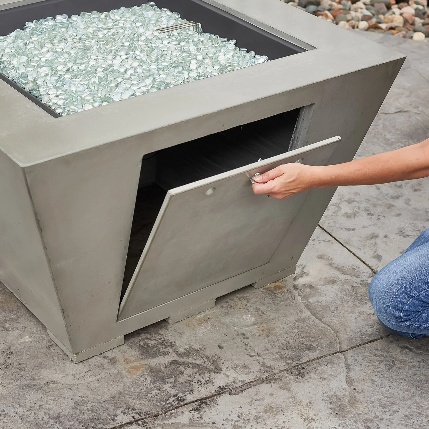 The Outdoor Greatroom Cove 37" Concrete Trapezoid Gas Fire Pit - CV-2424 - Image 5