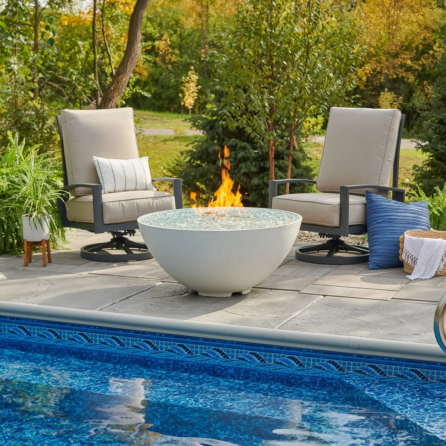 The Outdoor Greatroom Cove 42" Concrete Edge Gas Fire Pit Bowl - CV-30EWHT - Image 9