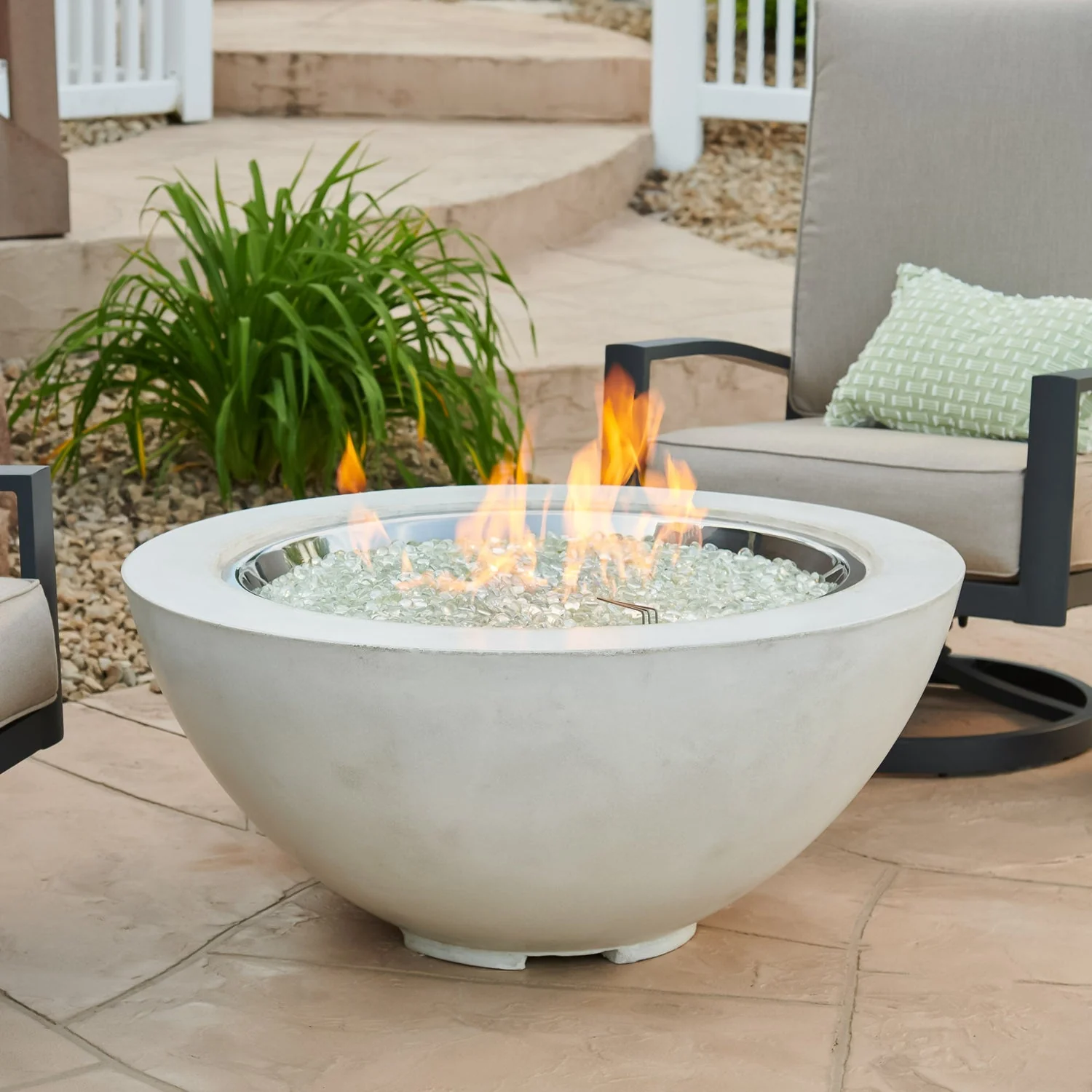 The Outdoor Greatroom Cove 48" Concrete Bowl Gas Fire Pit - CVB-48NG - Image 2