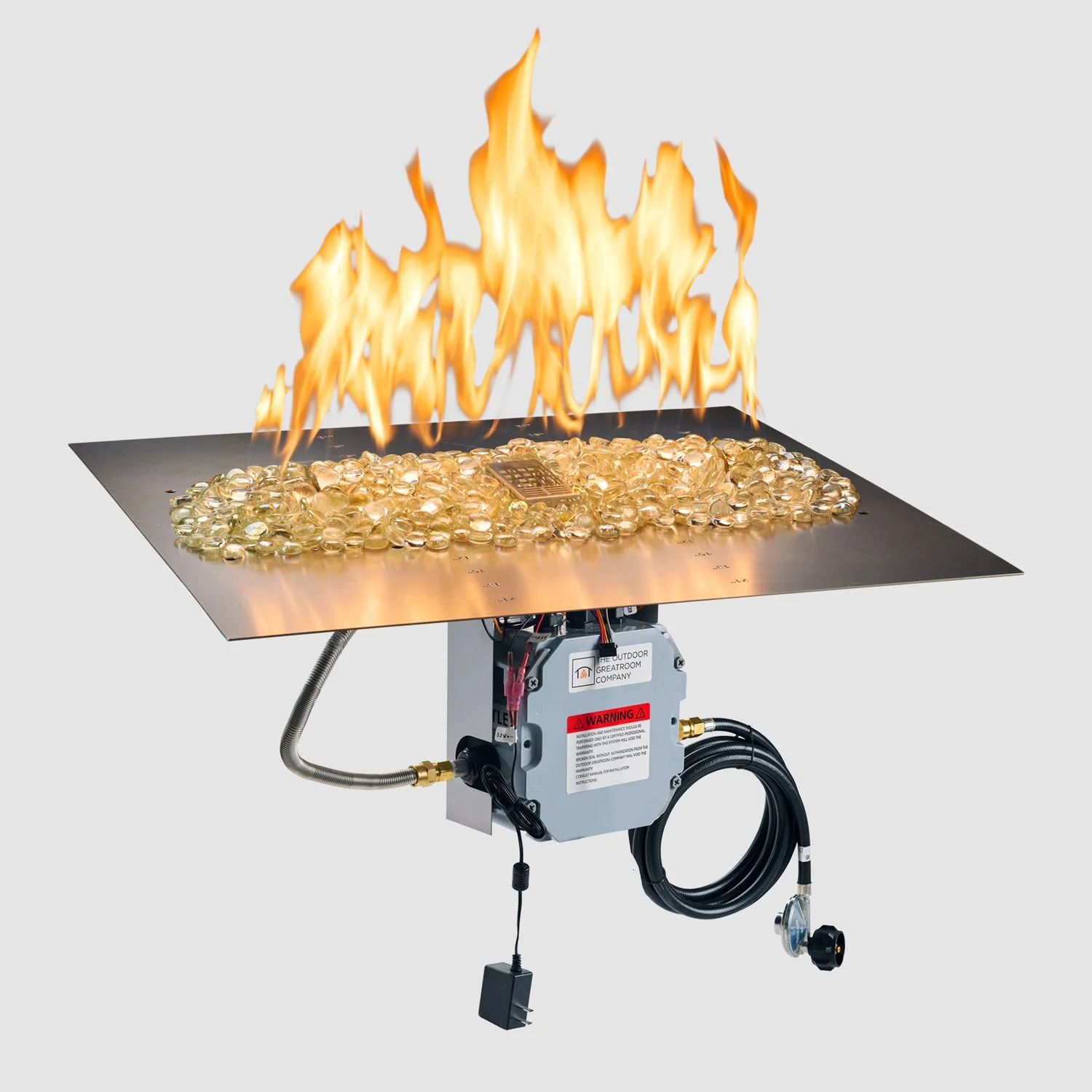 The Outdoor Greatroom Crystal Fire Plus Linear Gas Burner Insert and Plate Kit - BP2424-B - Image 2