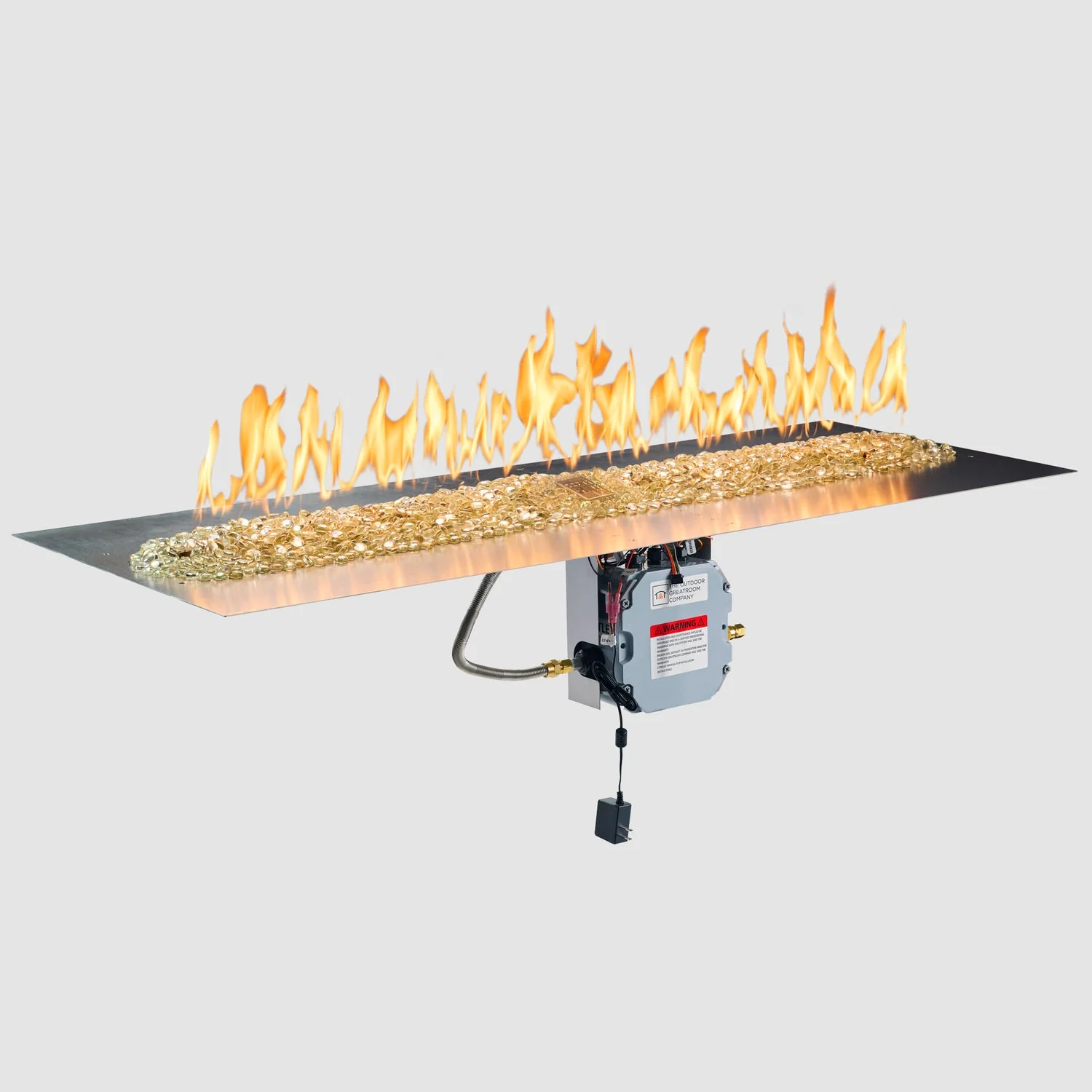 The Outdoor Greatroom Crystal Fire Plus Linear Gas Burner Insert and Plate Kit - BP2424-B - Image 7