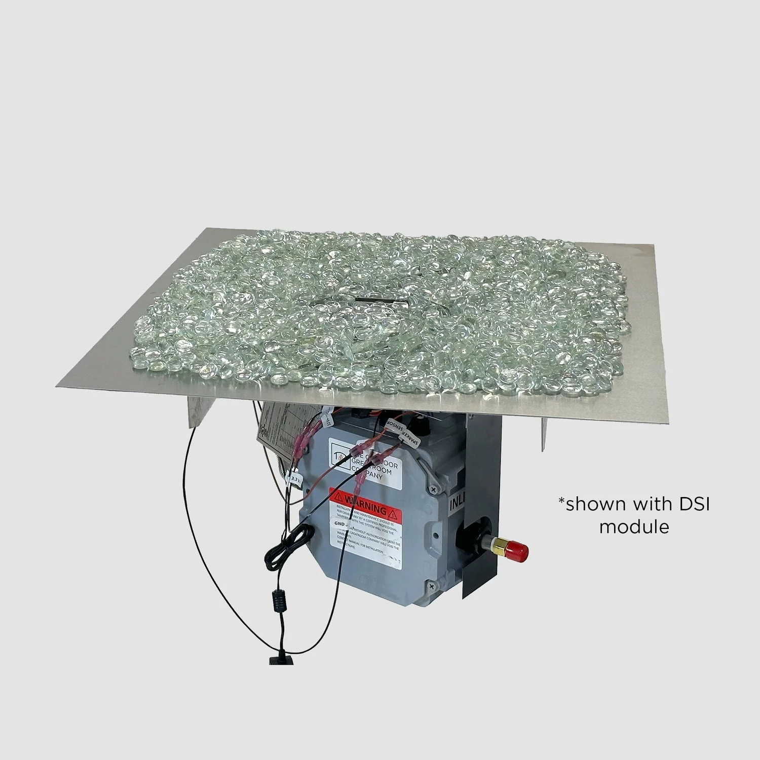 The Outdoor Greatroom Crystal Fire Plus Square Gas Burner Insert and Plate Kit - BP24S-A - Image 4