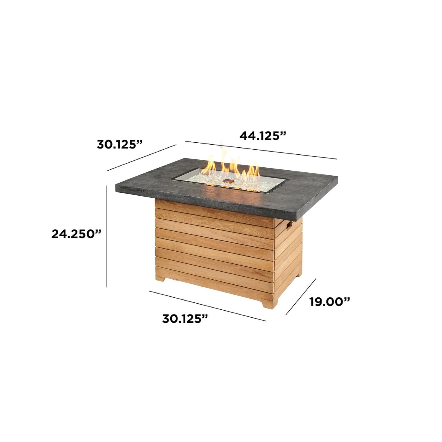 The Outdoor Greatroom Darien 42" Rectangular Gas Fire Pit Table - DAR-1224-EBG-K - Image 21