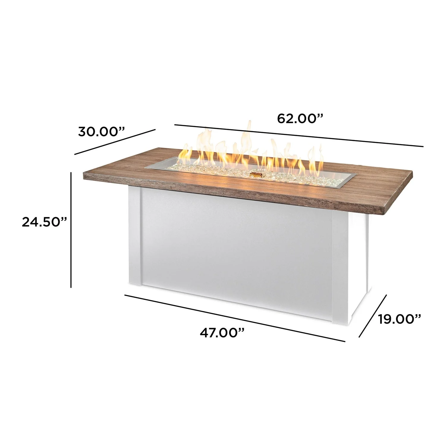 The Outdoor Greatroom Havenwood 62" Rectangular Gas Fire Pit Table - HWADG-1224-K - Image 59
