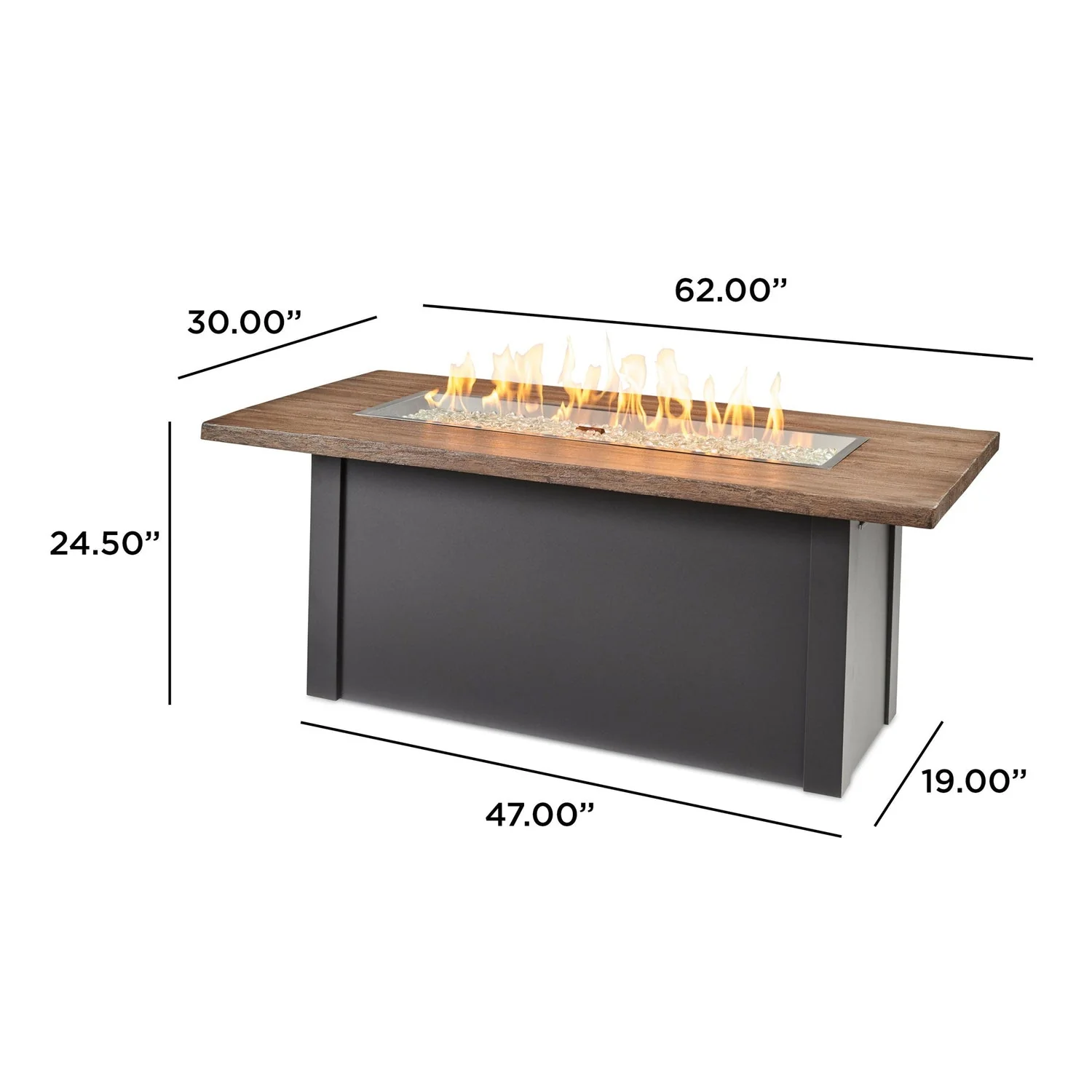 The Outdoor Greatroom Havenwood 62" Rectangular Gas Fire Pit Table - HWADG-1224-K - Image 61