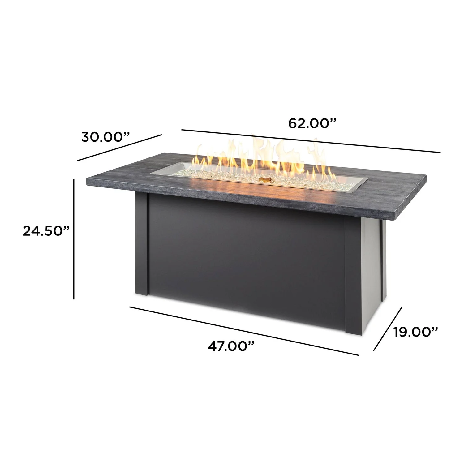 The Outdoor Greatroom Havenwood 62" Rectangular Gas Fire Pit Table - HWADG-1224-K - Image 62