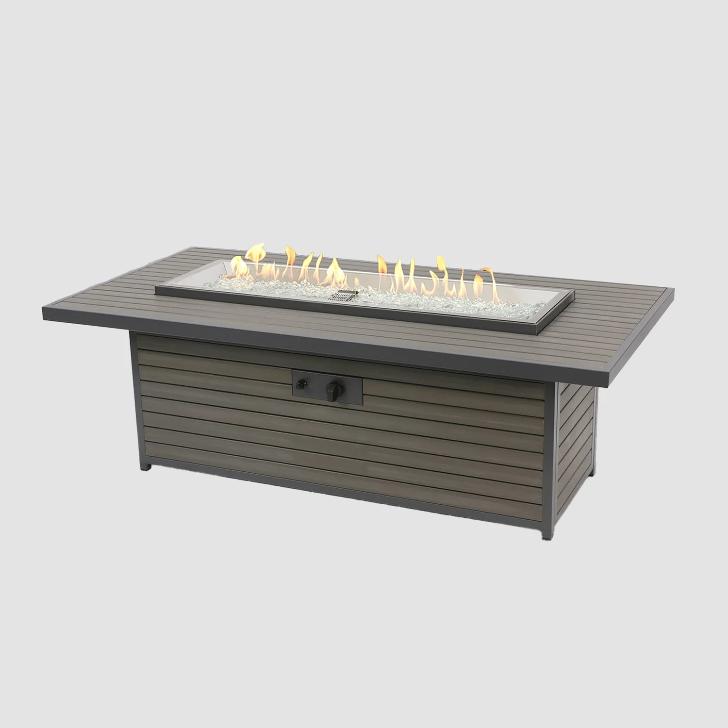 The Outdoor Greatroom  Kenwood and Brooks Linear Chat Height Gas Fire Pit Table - BRK-1242-19-W-K - Image 2