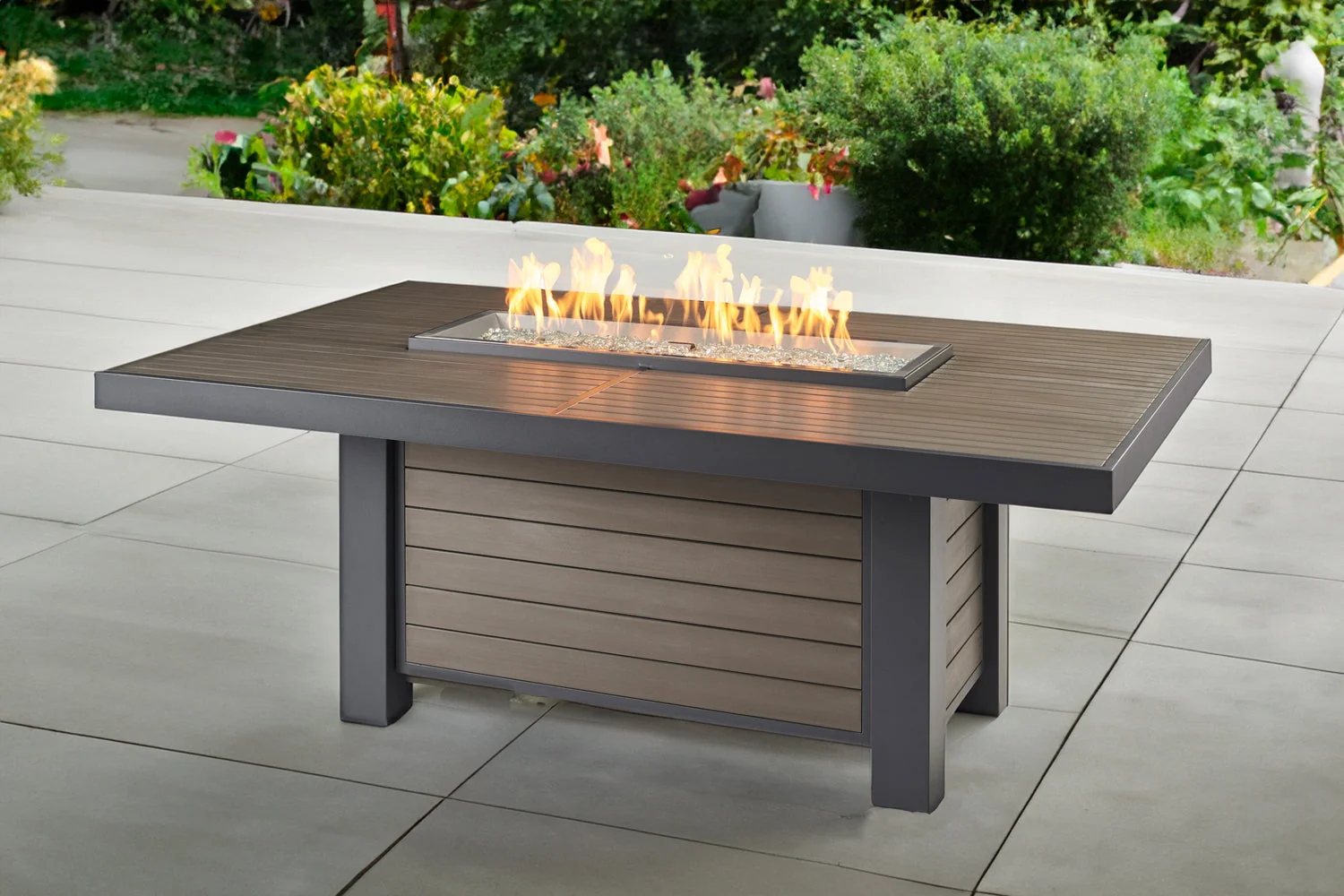 The Outdoor Greatroom Kenwood and Brooks Linear Dining Height Gas Fire Pit Table - KW-1242-K - Image 9