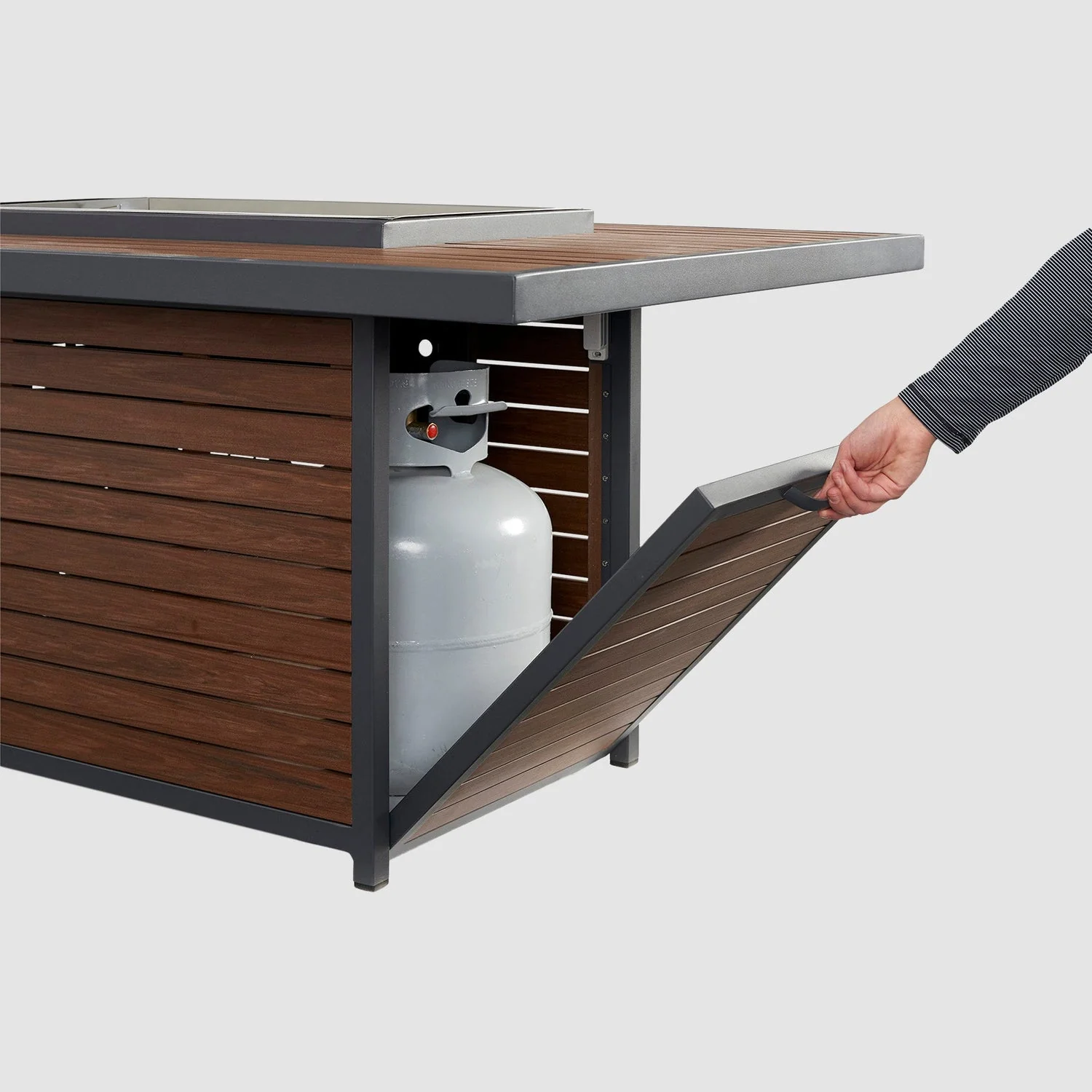 The Outdoor Greatroom Kenwood and Brooks Rectangular Chat Height Gas Fire Pit Table - KW-1224-19-K - Image 4