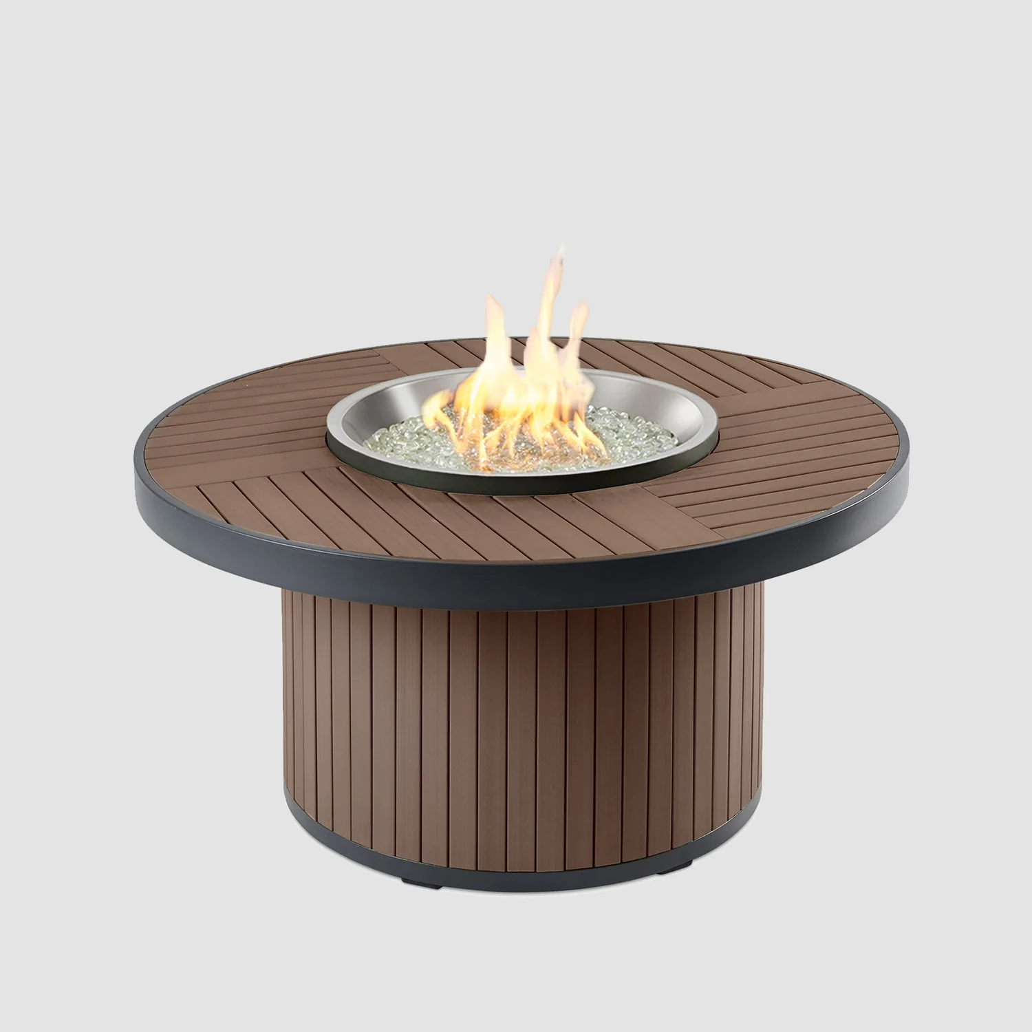 The Outdoor Greatroom Kenwood and Brooks Round Chat Height Fire Pit Table - KW-20-19-K - Image 2