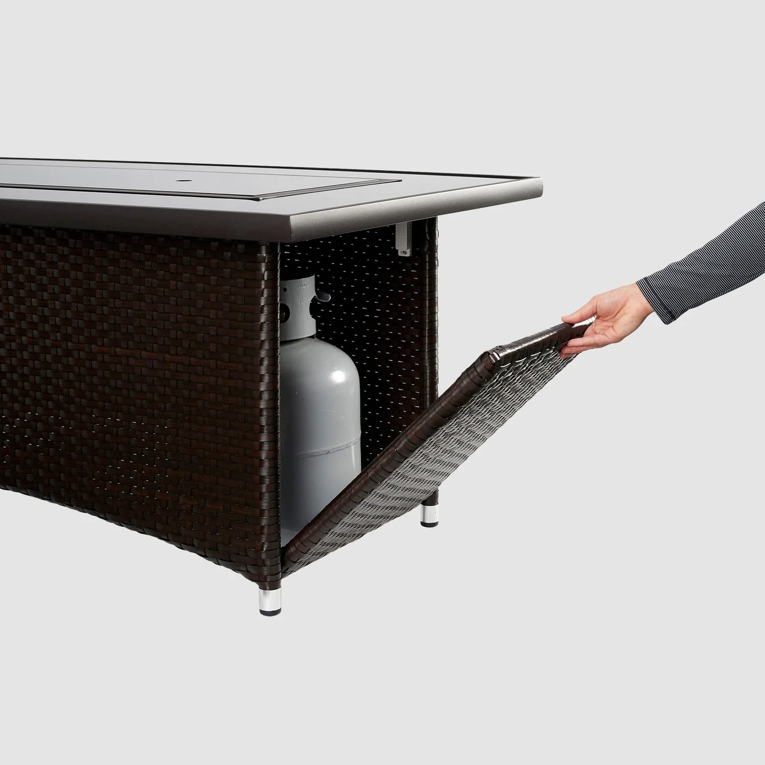 The Outdoor Greatroom Montego 59" Linear Gas Fire Pit Table - MG-1242-BLSM-K - Image 9