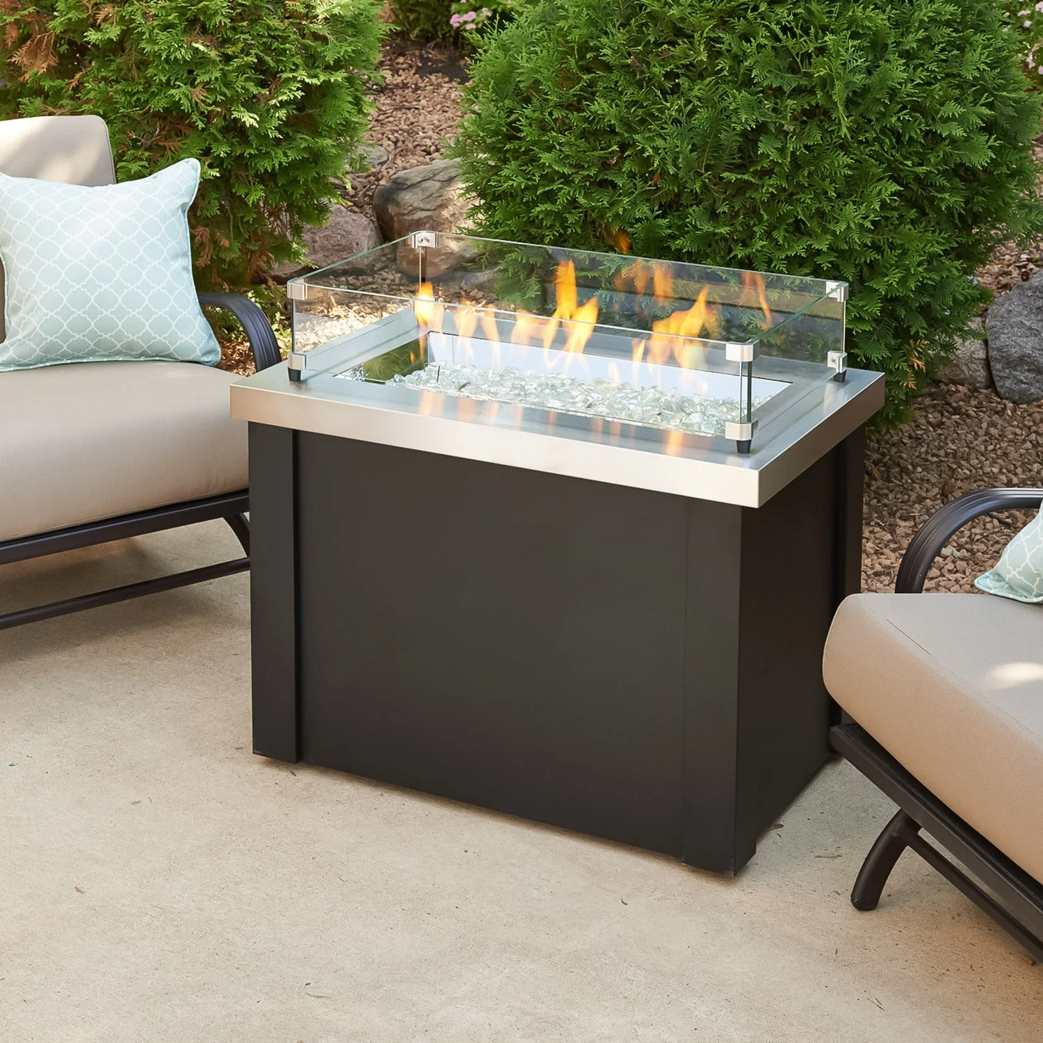 The Outdoor Greatroom Providence 32" Rectangular Gas Fire Pit Table - PROV-1224-SS - Image 2