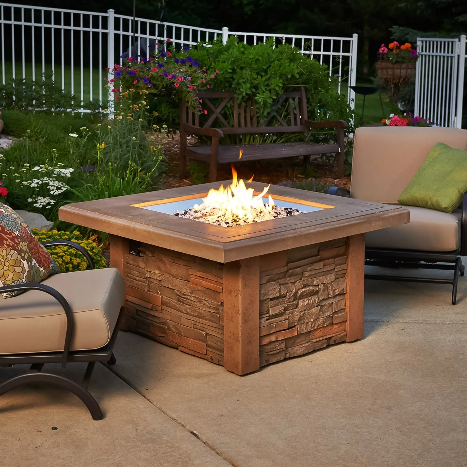 The Outdoor Greatroom Sierra 43"  Square Gas Fire Pit Table - SIERRA-2424-M-K - Image 2