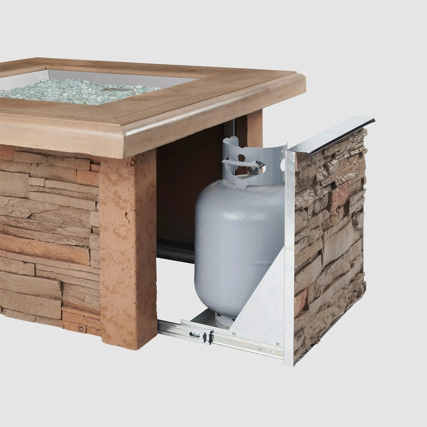 The Outdoor Greatroom Sierra 43"  Square Gas Fire Pit Table - SIERRA-2424-M-K - Image 7