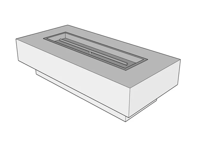 The Outdoor Plus 108" x 28" x 15" Ready-to-Finish Coronado Gas Fire Pit Kit - Image 2