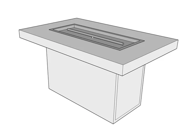 The Outdoor Plus 108" x 42" x 24" Ready-to-Finish Rectangular Gas Fire Table Kit - Image 2