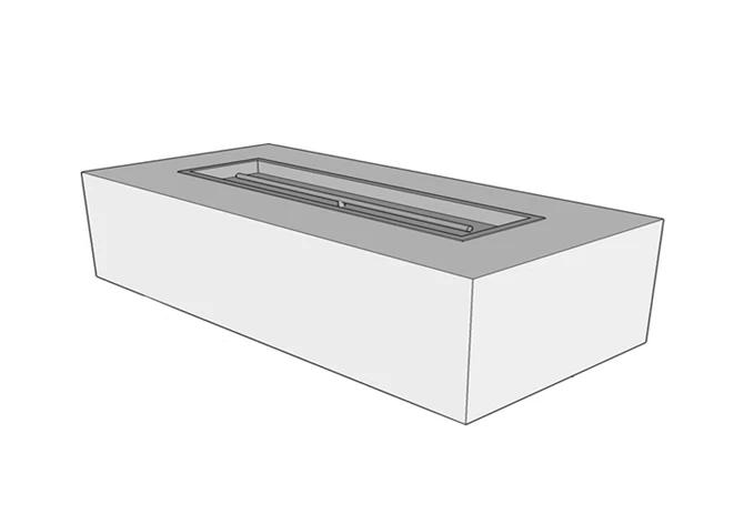 The Outdoor Plus 72" x 24" x 16" Ready-to-Finish Rectangular Gas Fire Pit Kit - Image 2
