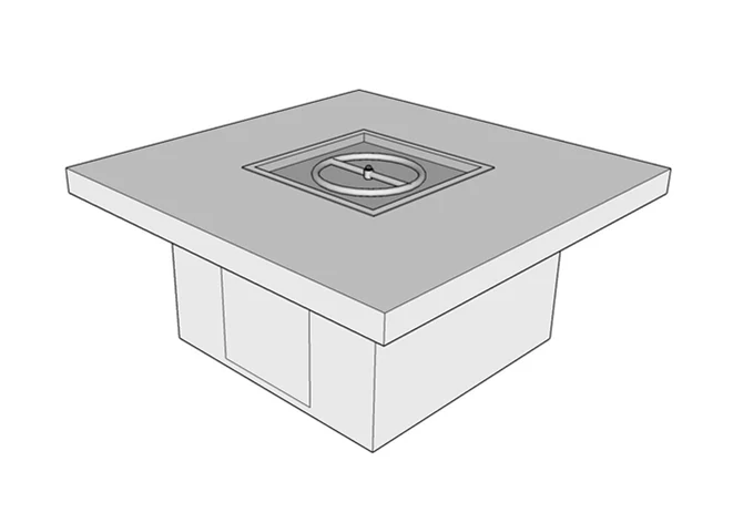 The Outdoor Plus 72" x 72" x 24" Ready-to-Finish Square Fire Table Kit - Image 2