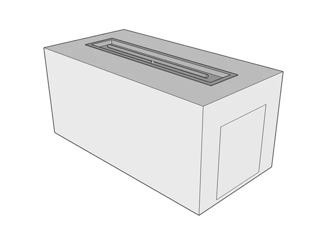 The Outdoor Plus 84" x 24" x 24" Ready-to-Finish Rectangular Gas Fire Pit Kit - Image 2