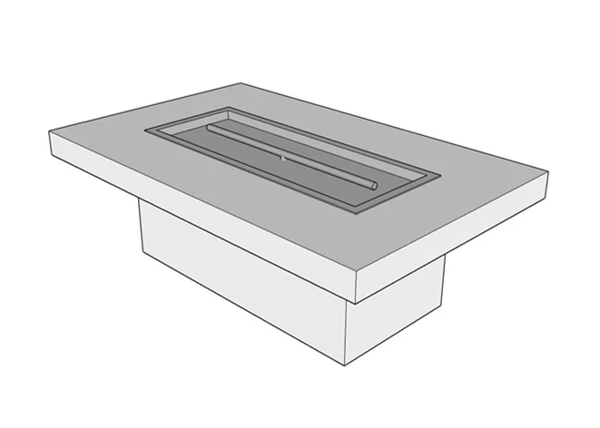The Outdoor Plus 84" x 36" x 16" Ready-to-Finish Rectangular Gas Fire Table Kit - Image 2