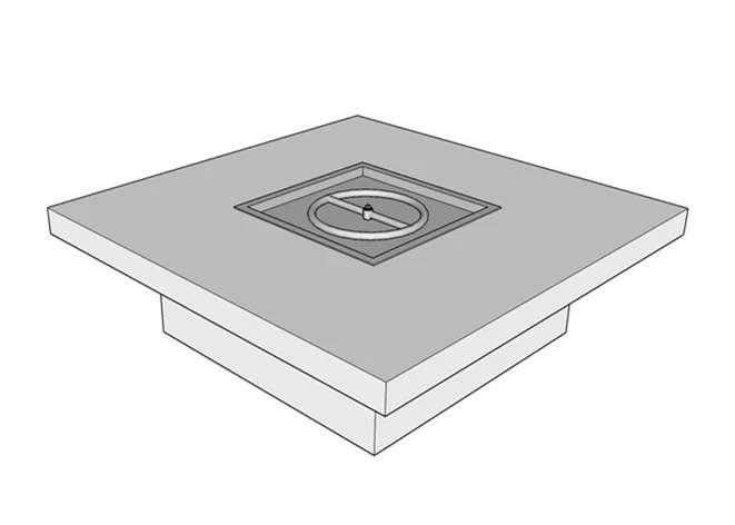 The Outdoor Plus 84" x 84" x 16" Ready-to-Finish Square Gas Fire Table Kit - Image 2