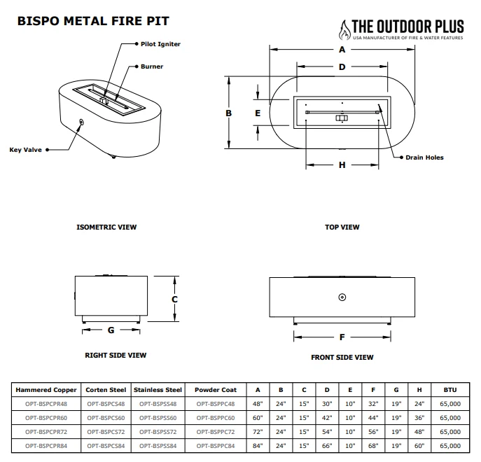 The Outdoor Plus Bispo Fire Pit + Free Cover - Image 11